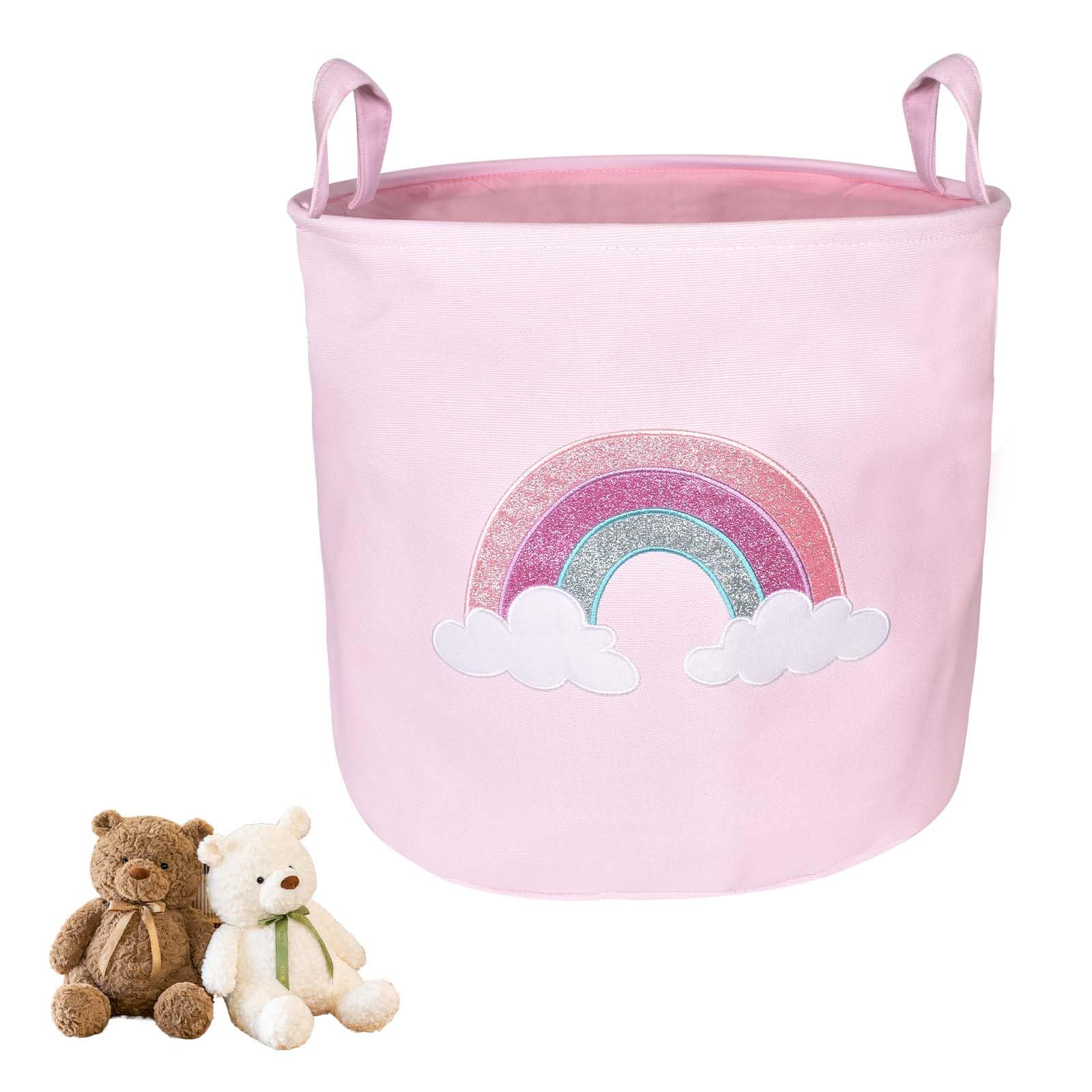 Lunaanda Baby Laundry Basket, Kids Washing Basket Baby Clothes Hamper Pink Laundry Hamper