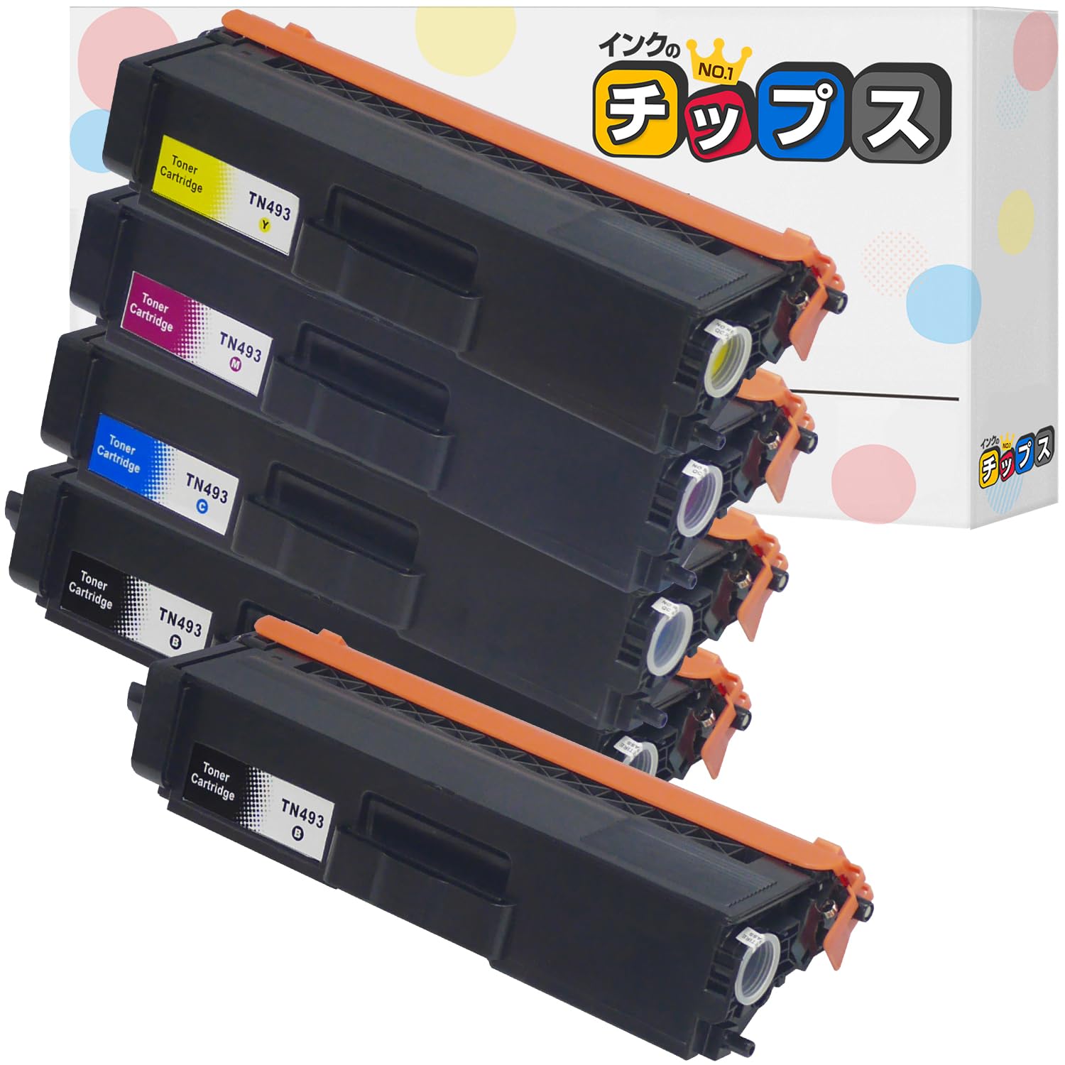 Amazon.co.jp: 【インクのチップス】 TN-493 4色セット+黒1本 大容量 