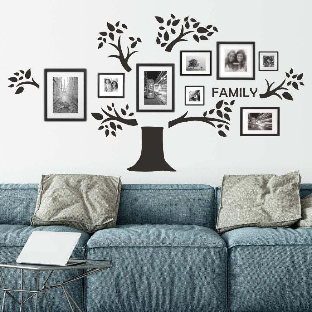 FlyWallD Family Tree Wall Decal Photo Frame Sticker Office Home Memory Tree Vinyl Art Living Room Decor