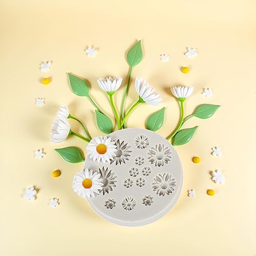 Miniatura 5 de Linda margarita flor Fondant molde flor caramelo moldes de silicona para decoración de pasteles Cupcake Topper chocolate polímero arcilla goma pasta