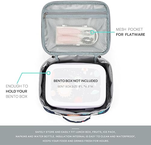 Miniatura 9 de mibasies Lonchera infantil para niñas pequeñas, bolsa de almuerzo aislada y reutilizable para la escuela, fresas surtidas, color rosa