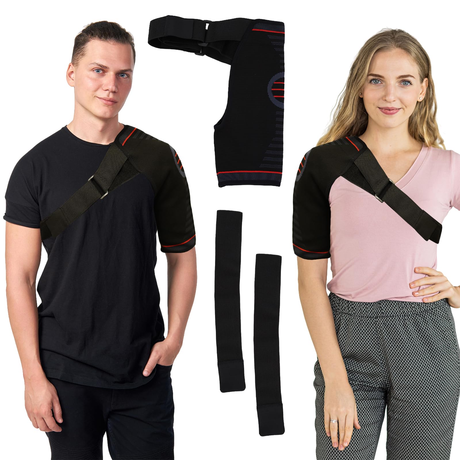 Adjustable Shoulder Brace for Women Men Shoulder Pain Relief Sports Protection Rotator Cuff Compression Sleeve With replacement straps