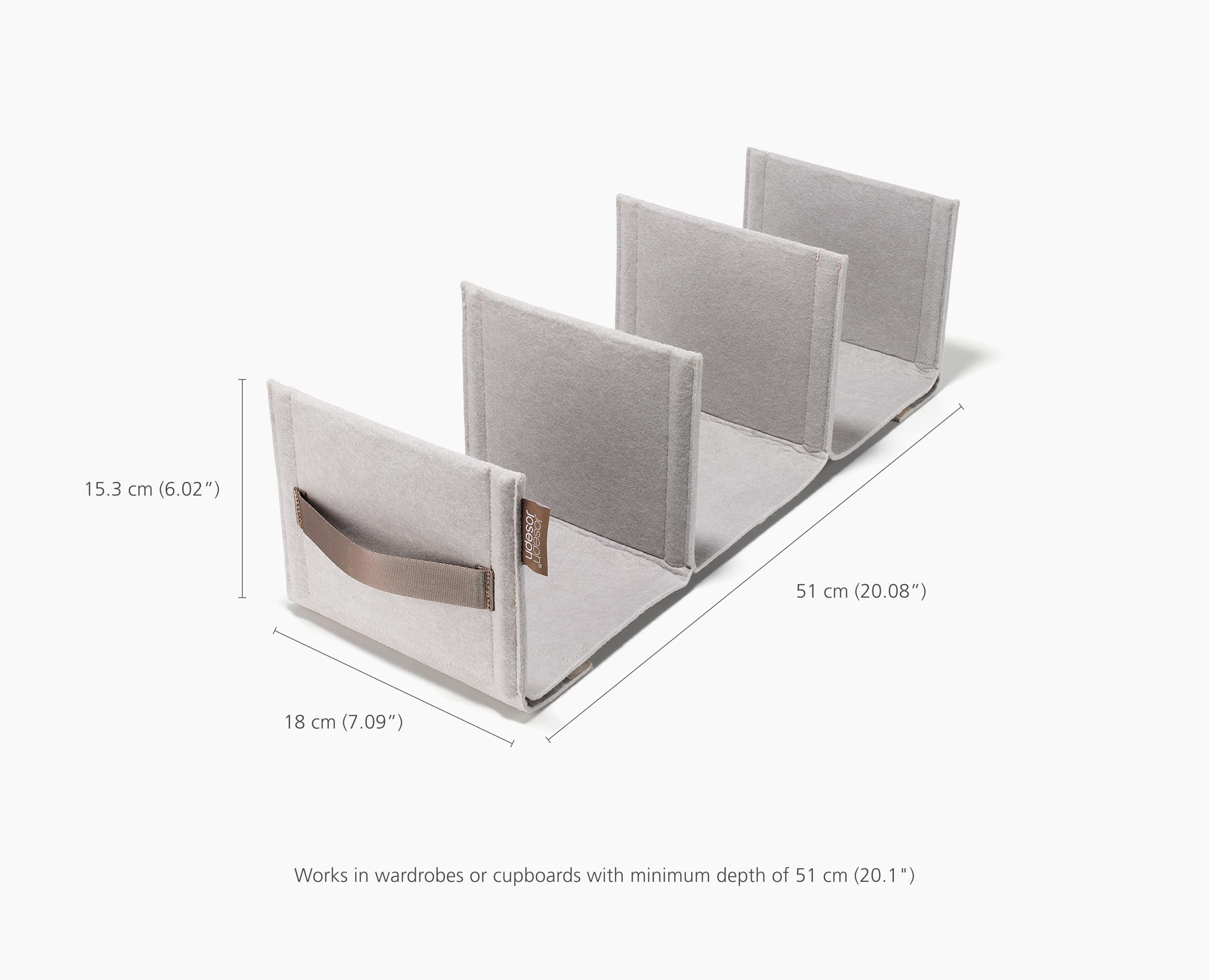 Joseph Joseph Orderly Organizer per Borse da Armadio, Divisori in Feltro, Design Salvaspazio per Guardaroba Ordinato