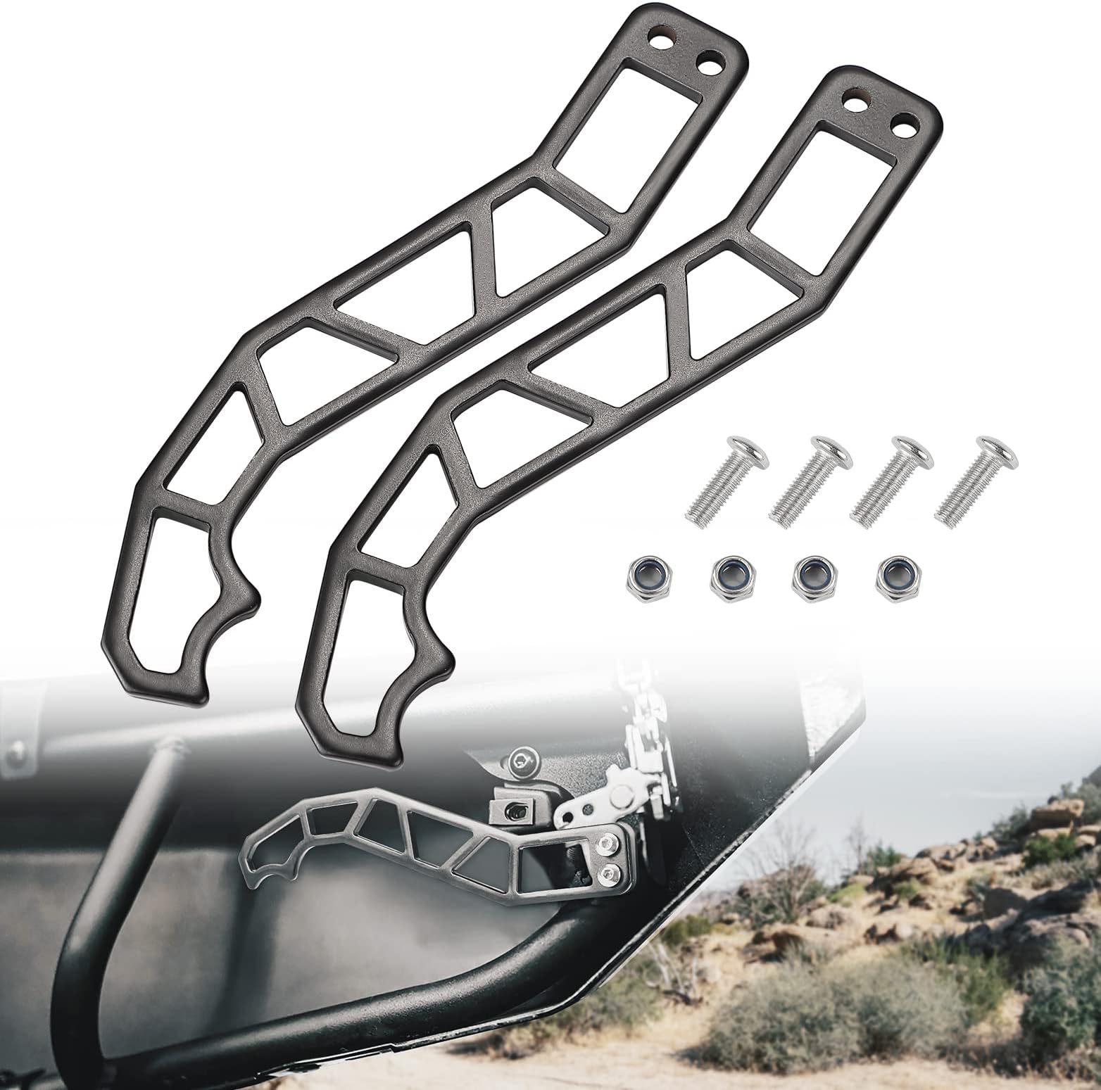 X3 Door Latches for 2017-2021 Can-Am Maverick X3 (2 Count, Black, Stainless Steel, Powder Coated)