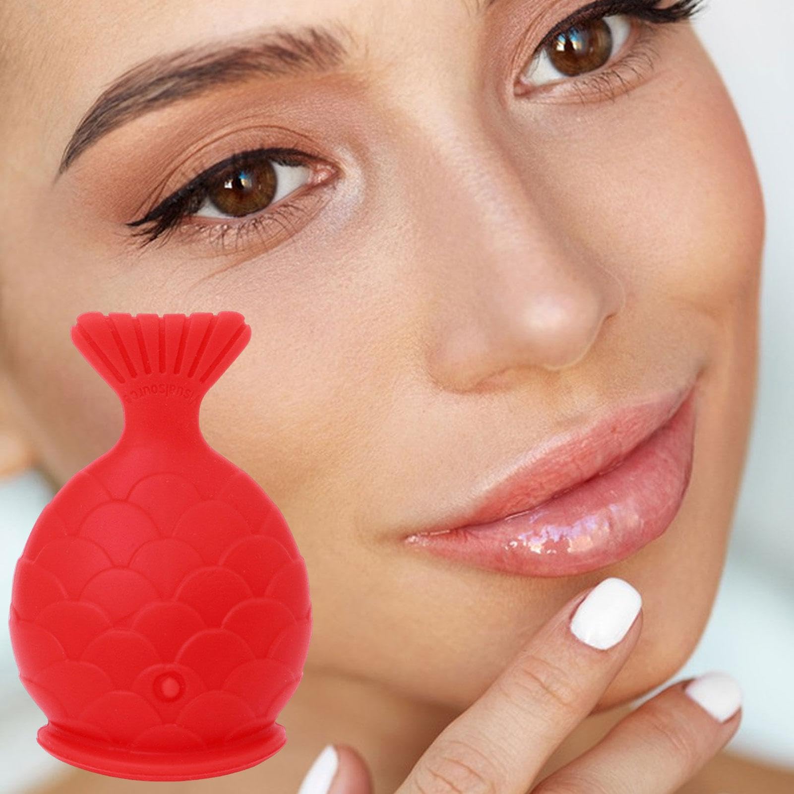 Relleno de labios de silicona con ventosa, potenciador portátil en forma de pez