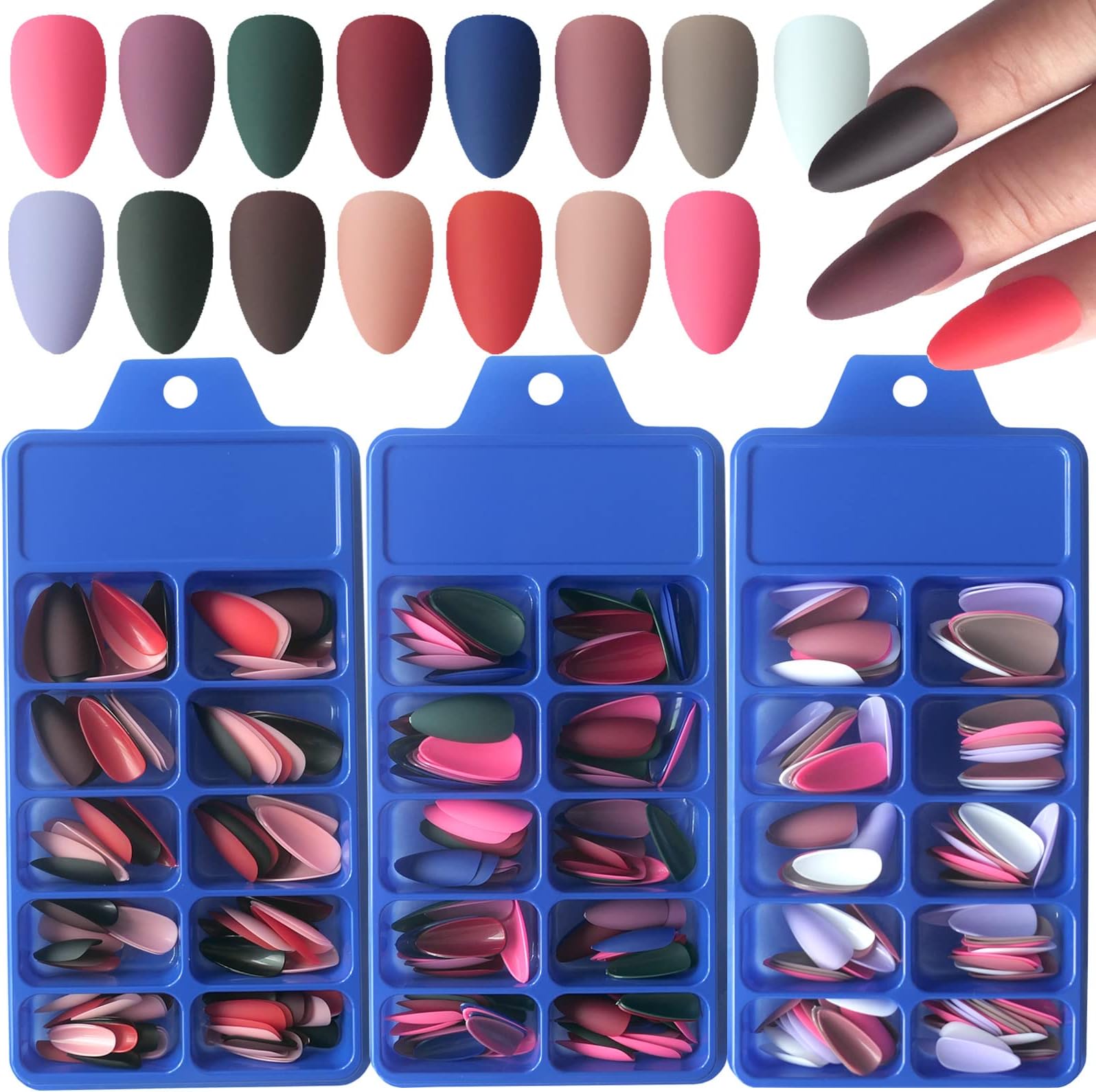 LoveOurHome 360pc Almond Press on Nails Short Fake Nail