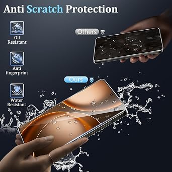 3+2 Pack for Oppo Find X9 Ultra Screen Protector with Camera Lens Protector, 9H Hardness, No Bubbles, Anti-Scratch, Support Fingerprint Unlock, Case Friendly