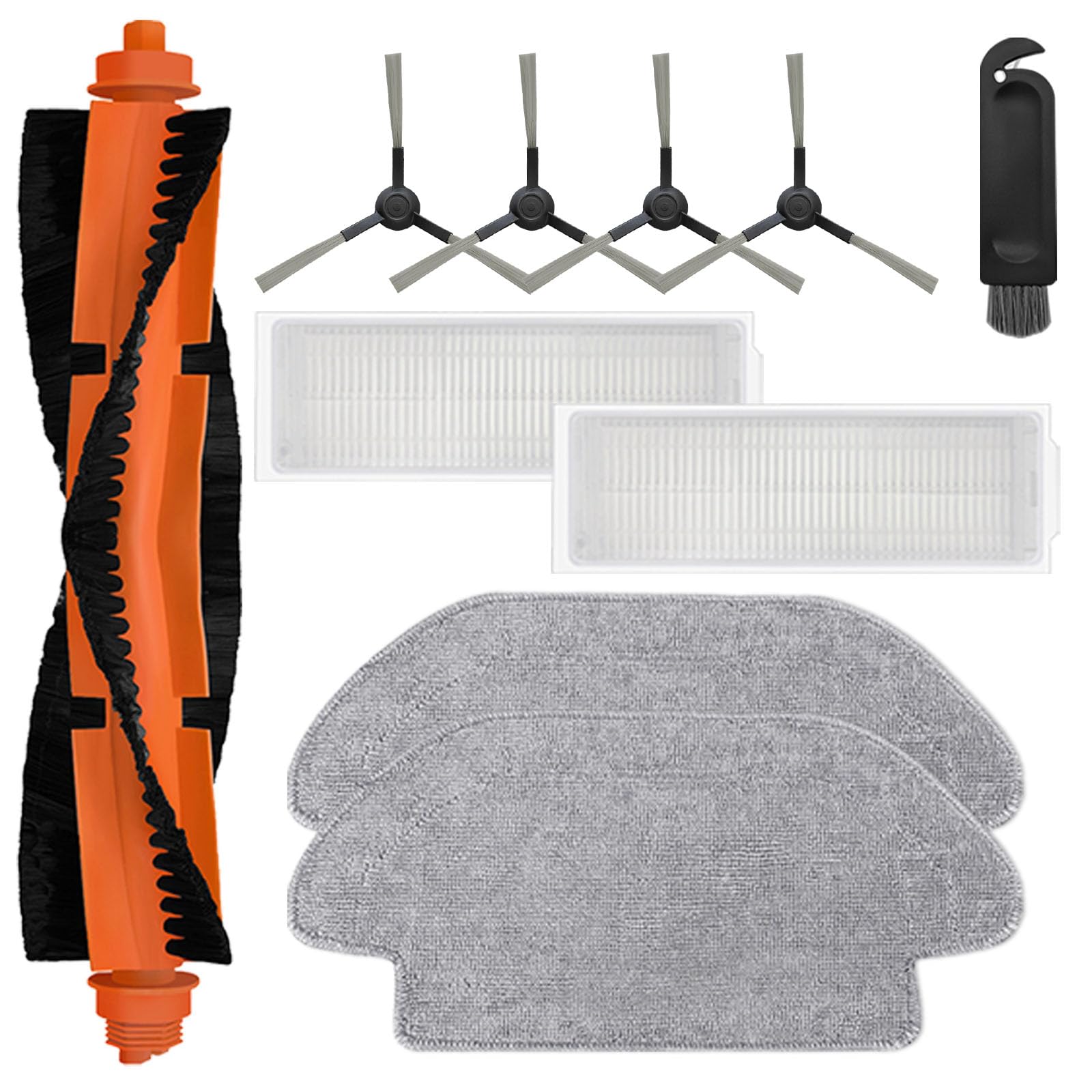 10PCS Replacement Accessories, Compatible with MI Robot Vacuum-Mop P, Xiaomi S10,Viomi SE,Includes 1 Main Roller Brush, 2 Mop Pads, 4 Side Brushes, 2 HEPA Filters &1 Cleaning Brush-image-13