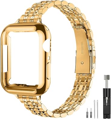 QUNDAXI Slim Watch Band Compatible with Apple Watch 41mm 45mm 42mm 44mm 40mm 38mm Metal Stainless Steel Watchband Suitable for iWatch 11/10/9/8/7/6/5/4/3/2/1/SE Series Women Luxury Strap