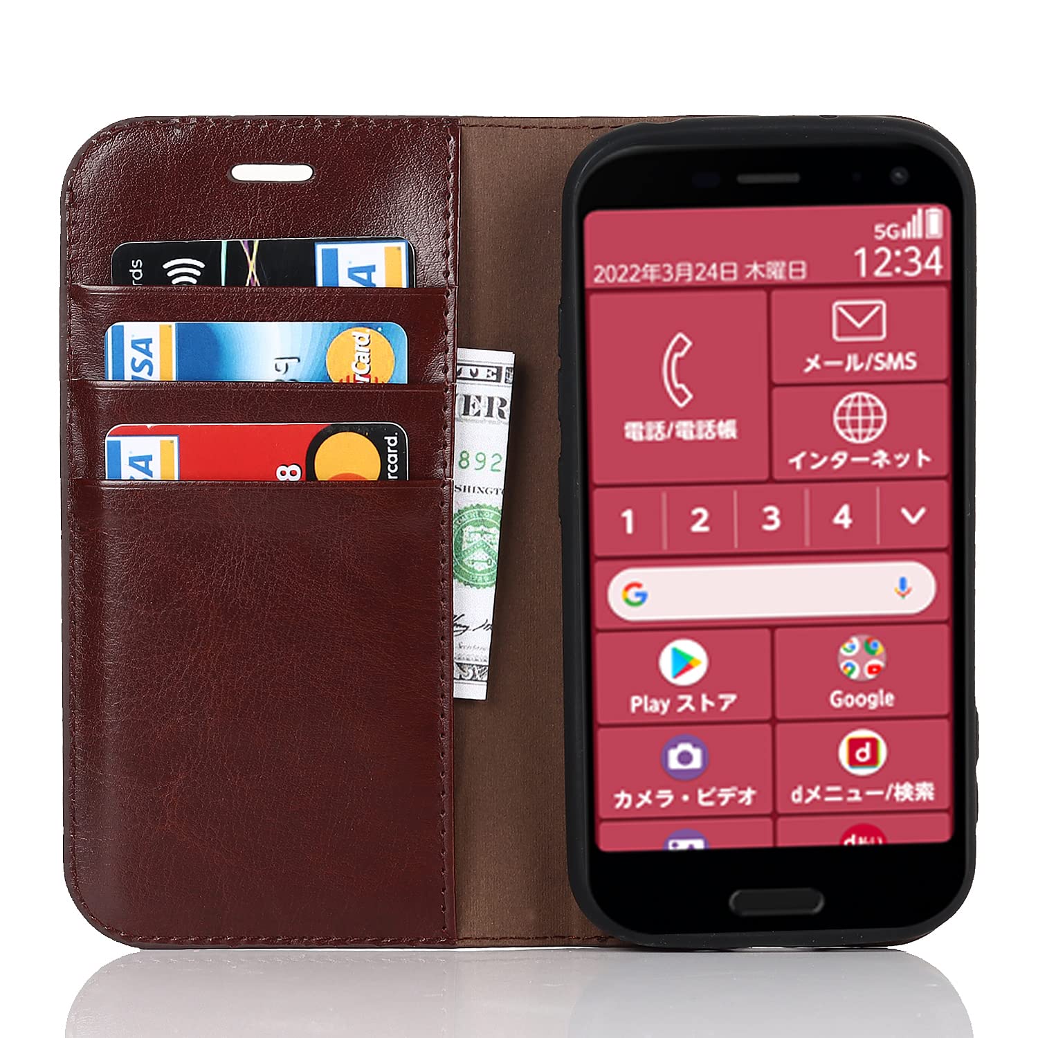 Amazon.co.jp: らくらくスマートフォン F-52B ケース 手帳型