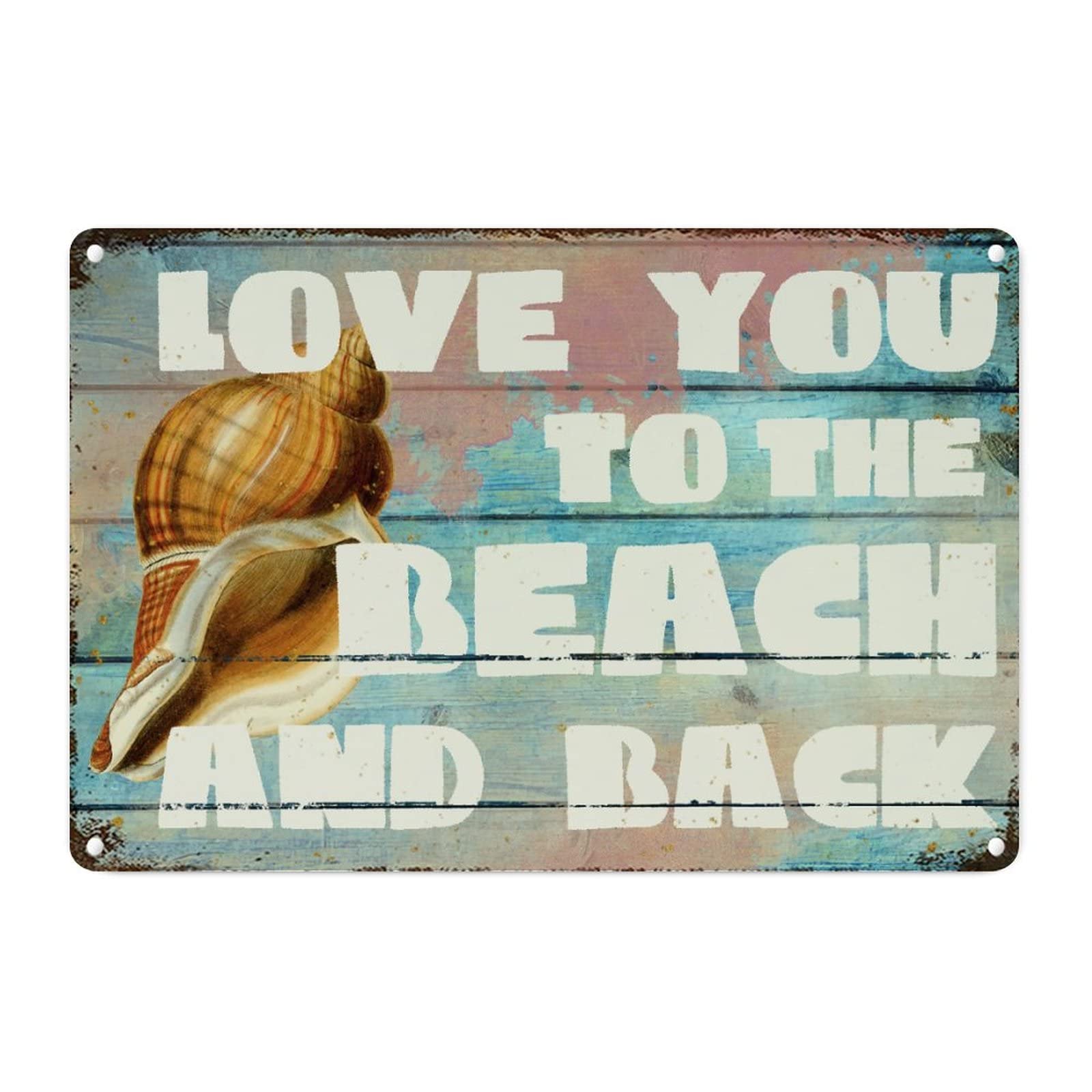 Plaque en métal rétro déco vintage style mer et buanderie 30x45 cm