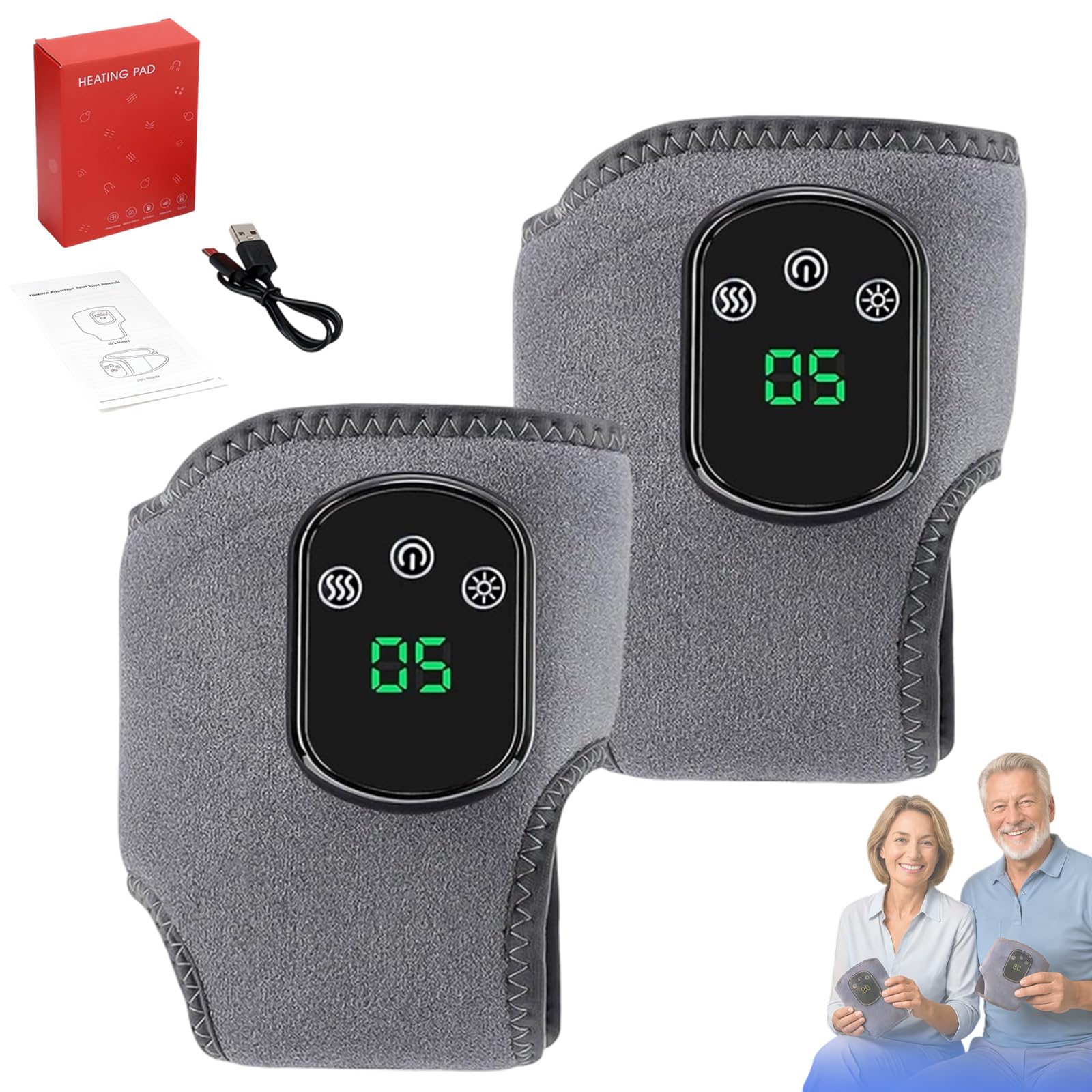 2026 Vitalpulser 3-in-1 Massager, VitalPulser 3 in 1 Massager Füsse mit 3 Massage Modi & 5 Wärmestufen, Massagegerät für Füße, Kabellos Kompakt, Wohltuend Bei Müden Füßen, für Entspannung(B)