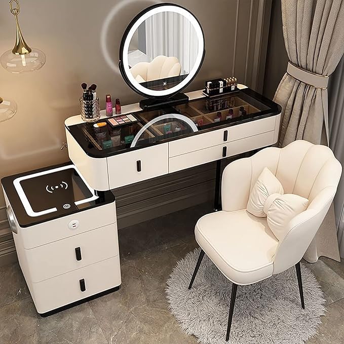 Vanity Desk Makeup Vanity with Wireless Charging Station and Bluetooth