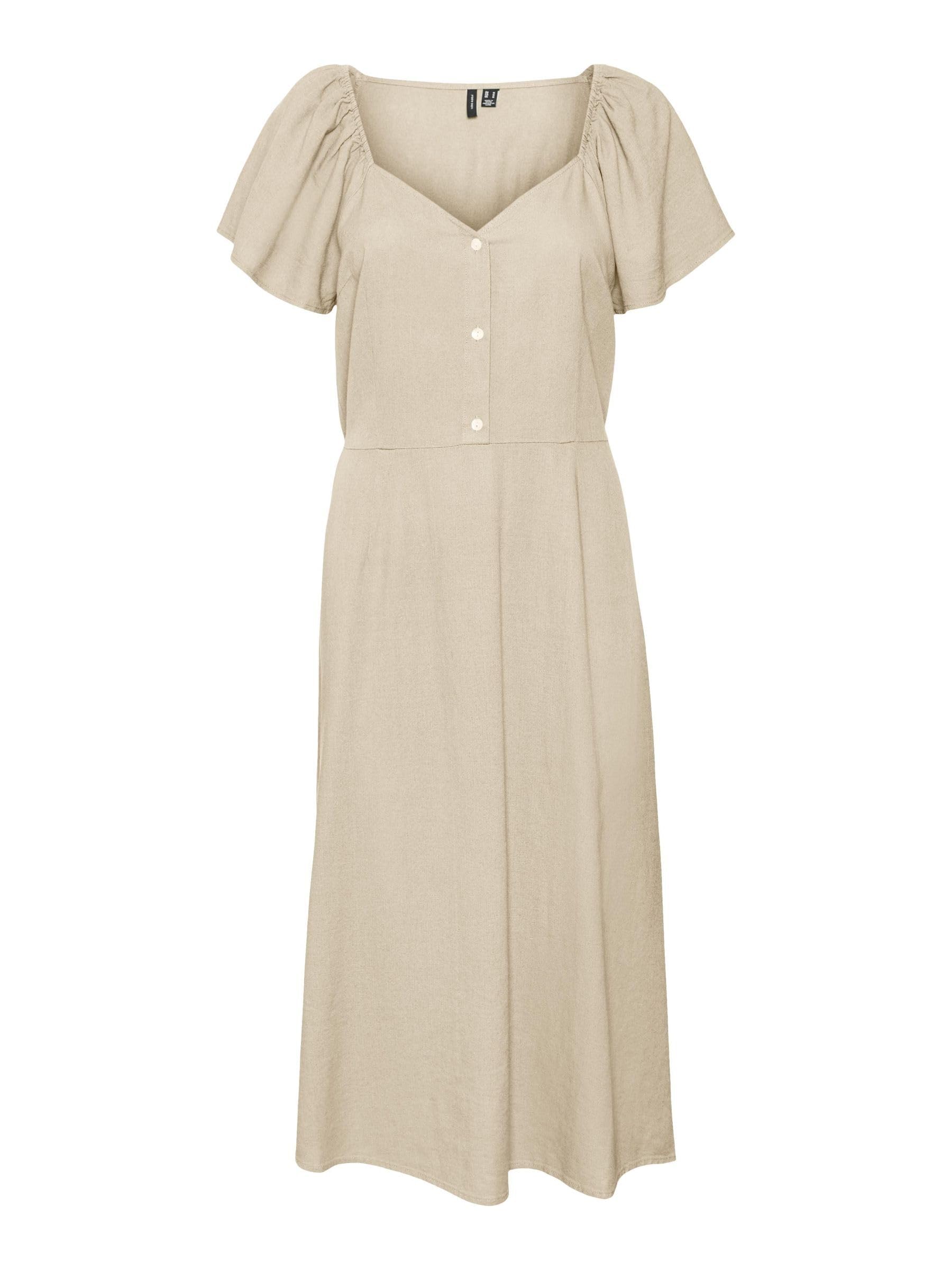 VERO MODA Female Dress VMMYMILO SS Calf Dress WVN GA, Irish Cream., S