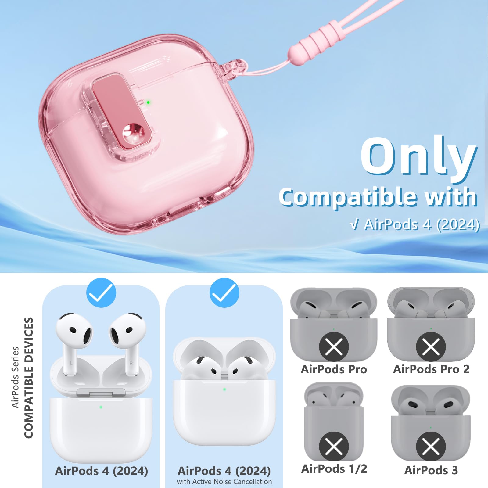 Amazon.com: (with Safety Lock) Clear Case Compatible with AirPods