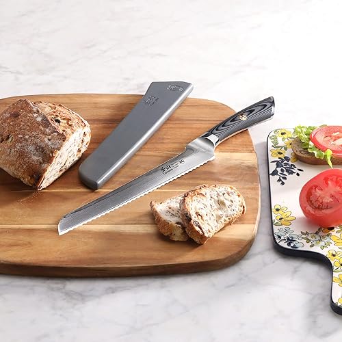 Miniatura 5 de Cangshan NAKA Series 503060 X-7 Cuchillo de pan forjado de acero de 9 pulgadas con funda