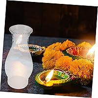 Vista 9 de Lámpara de cristal transparente, pantalla de queroseno de vidrio para chimenea, cubierta de lámpara de aceite, cubierta de portavelas con capucha