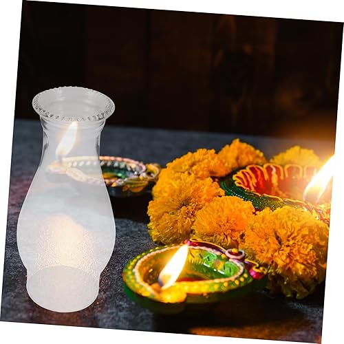 Miniatura 9 de Lámpara de cristal transparente, pantalla de queroseno de vidrio para chimenea, cubierta de lámpara de aceite, cubierta de portavelas con capucha