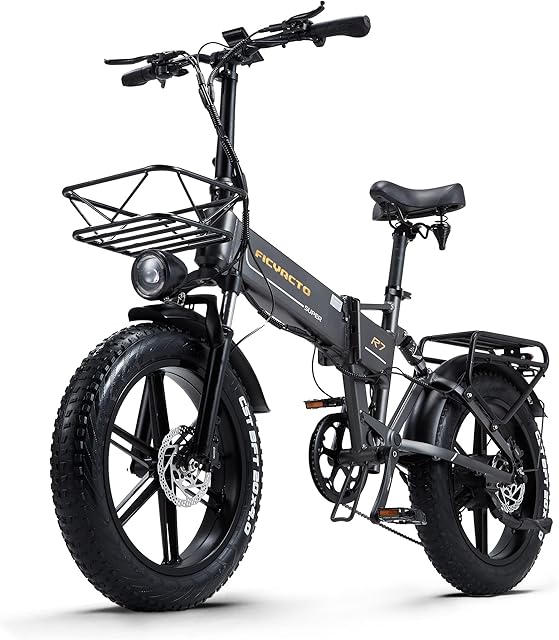 Ficyacto Electric Bikes For Adult 48V 16AH Electric Folding Bike Ebike With Removable Lithium-ion Battery 20 * 4.0 Fat Tire 8 Speed Gear,Range 37 Mile