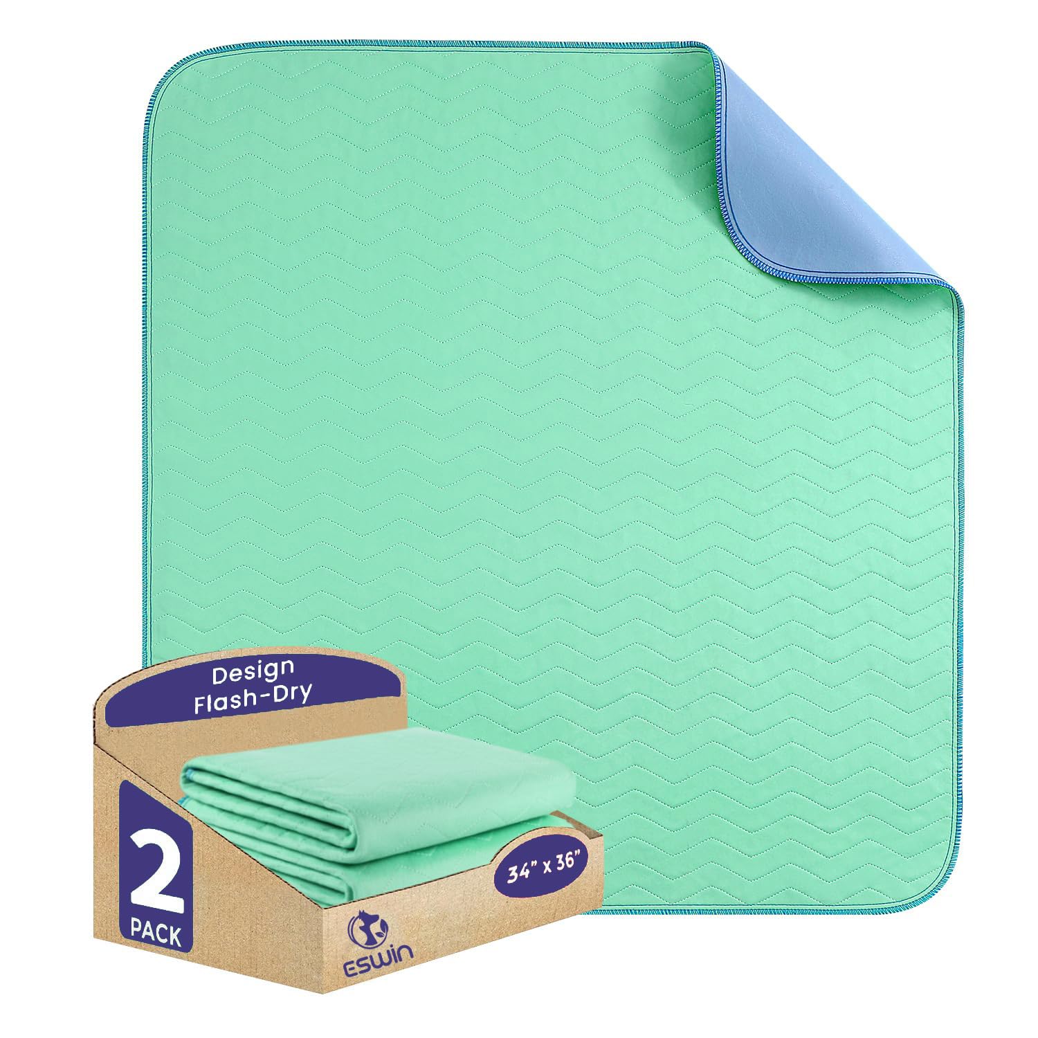 Washable Underpads,Super Absorbency Reusable Bedwetting Incontinence Pads for Kids, Adults, Elderly, and Pets - Waterproof Protective Pad for Couch, Sofa, Floor,Bed (500 Washes)