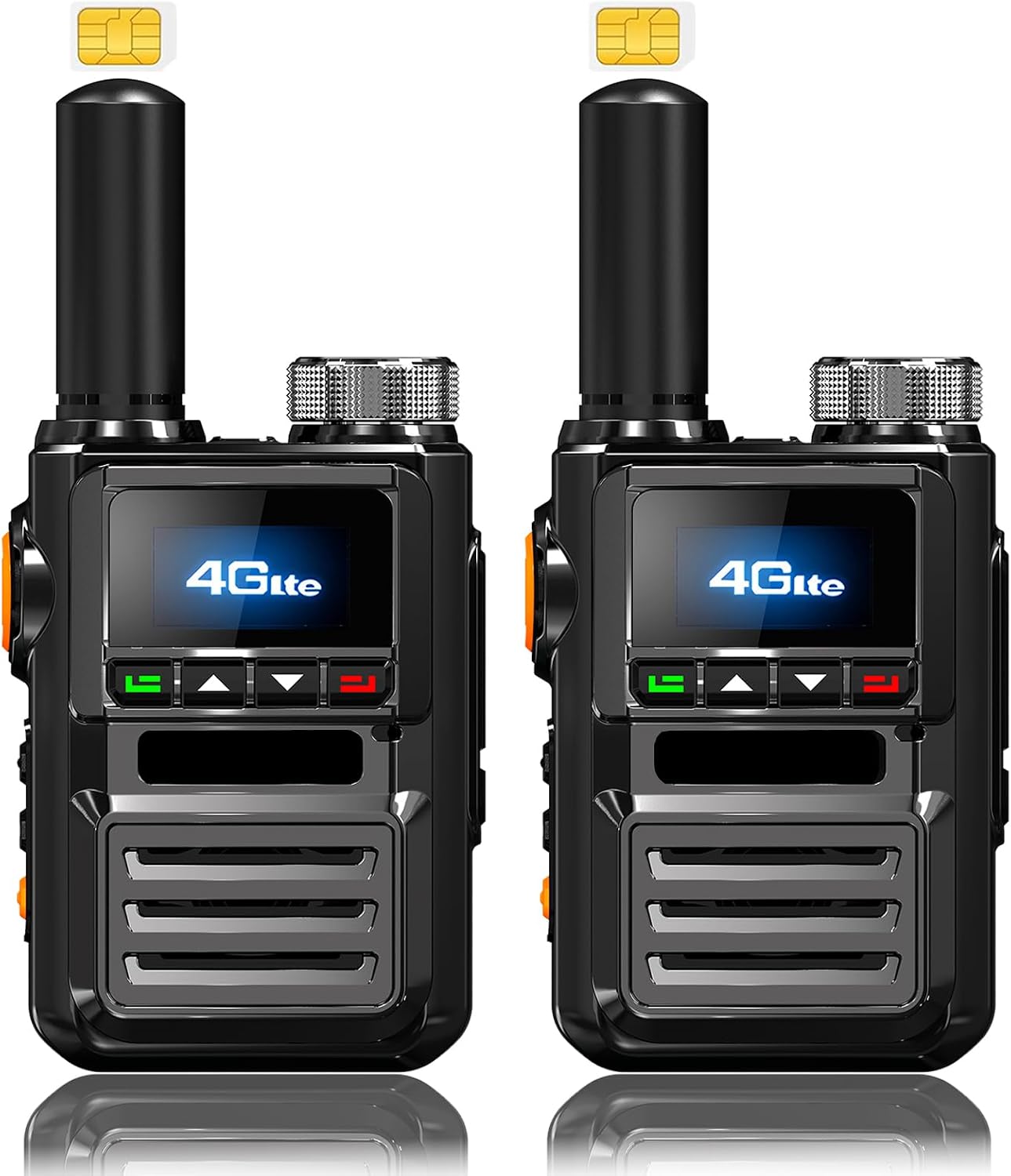 Lifetime Free V818 PoC Radio Global Walkie Talkies Unlimited Range Nationwide 4G Long Distance Two Way Radio for Family, Logistic Company and Work Team(2 Pack with SIM Cards)