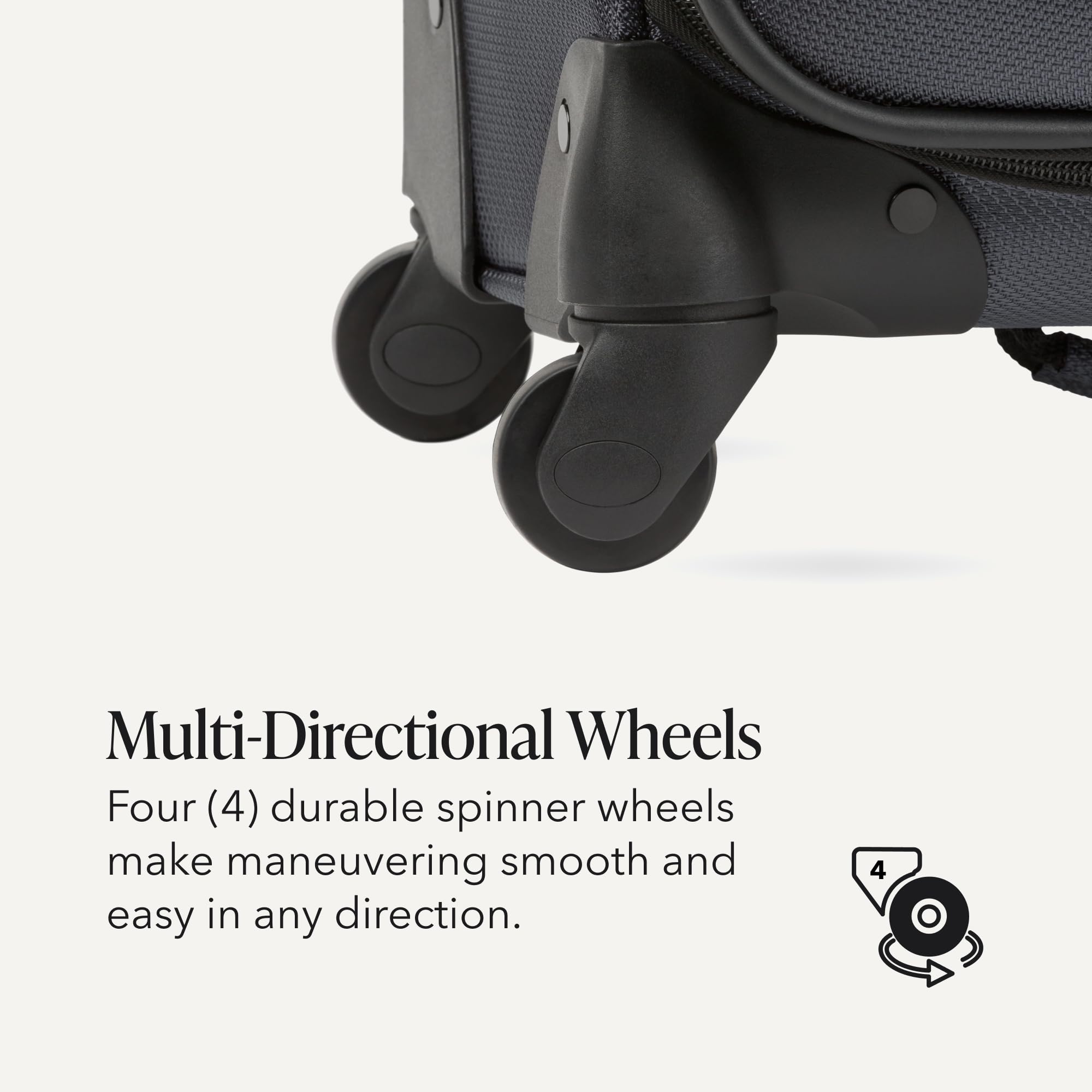 SWISSGEAR Sion Softside Expandable Spinner Luggage Durable Lightweight Travel Suitcase, Dark Grey, 2-Piece Set (Carry-On/Medium) view 7