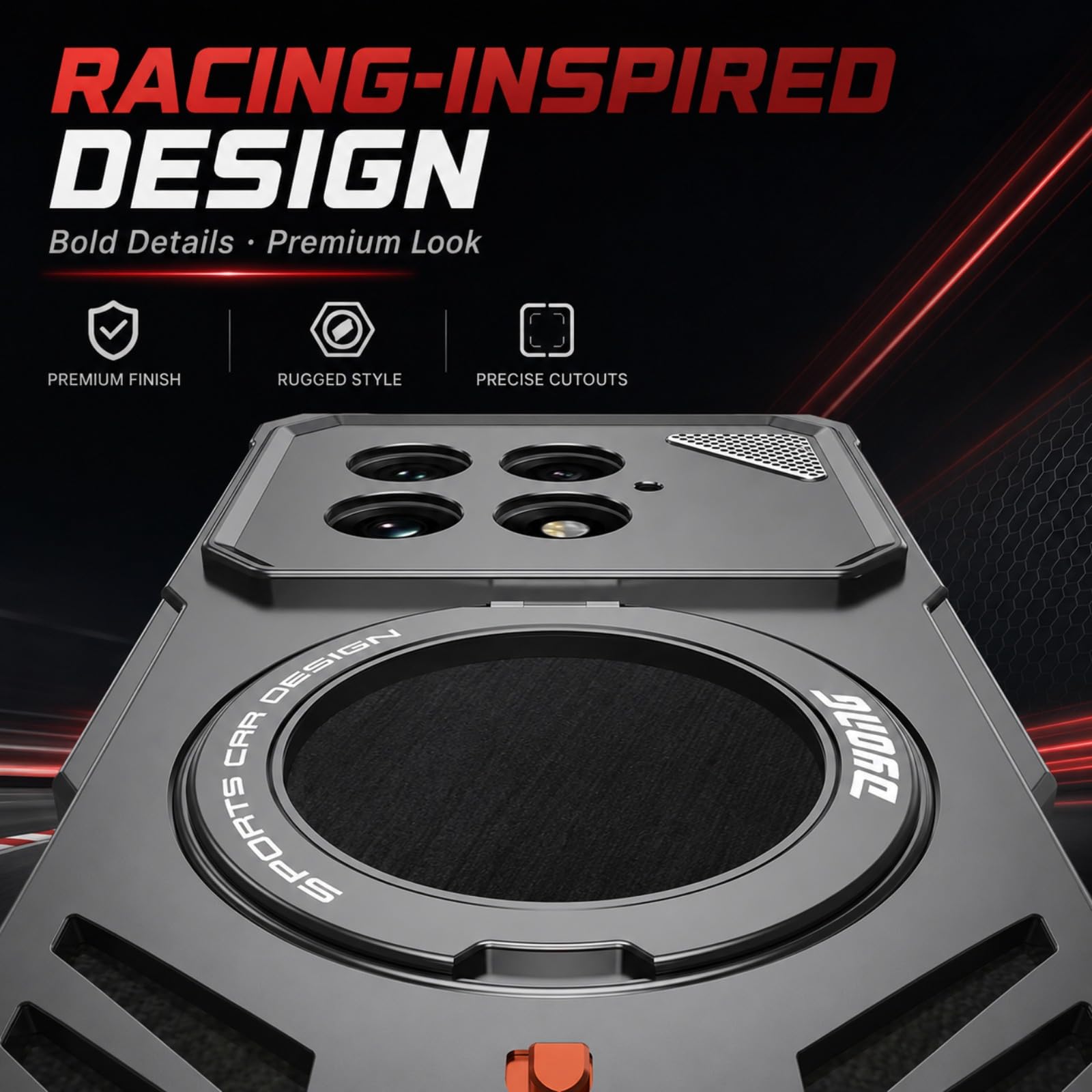 Funda para OnePlus 13 con Anillo Giratorio y Marco Abierto de Metal