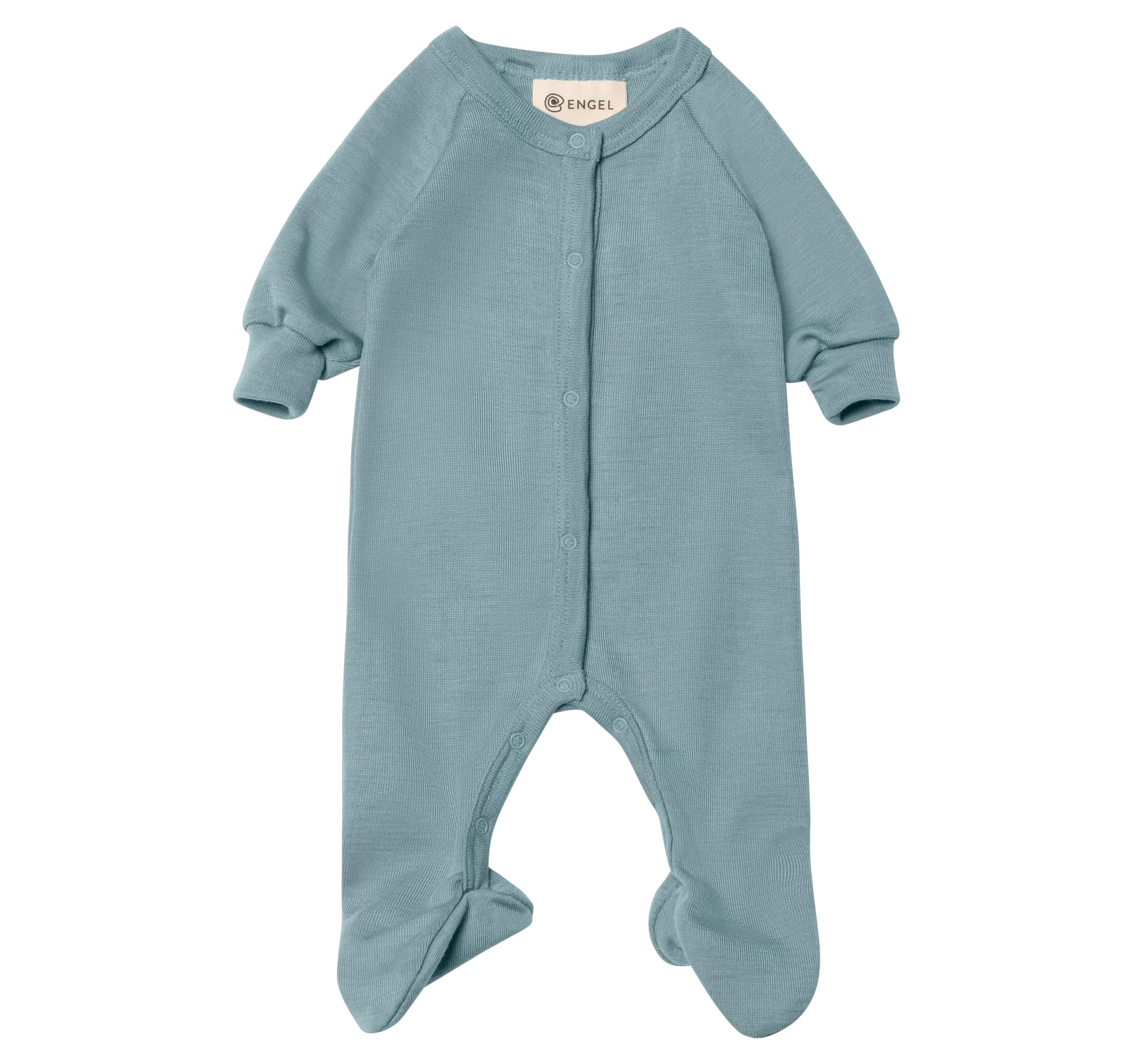 Engel Natural Premature Pyjamas with Feet, 70% Wool (kbT), 30% Silk, Premature Overall, Mountain blue, 56