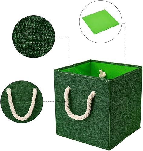 Miniatura 6 de Q-ST-58-3 - Contenedores de almacenamiento de tela de poliéster plegables de color gris, 10.5 x 10.5 x 11 pulgadas, para organizar el desorden en el