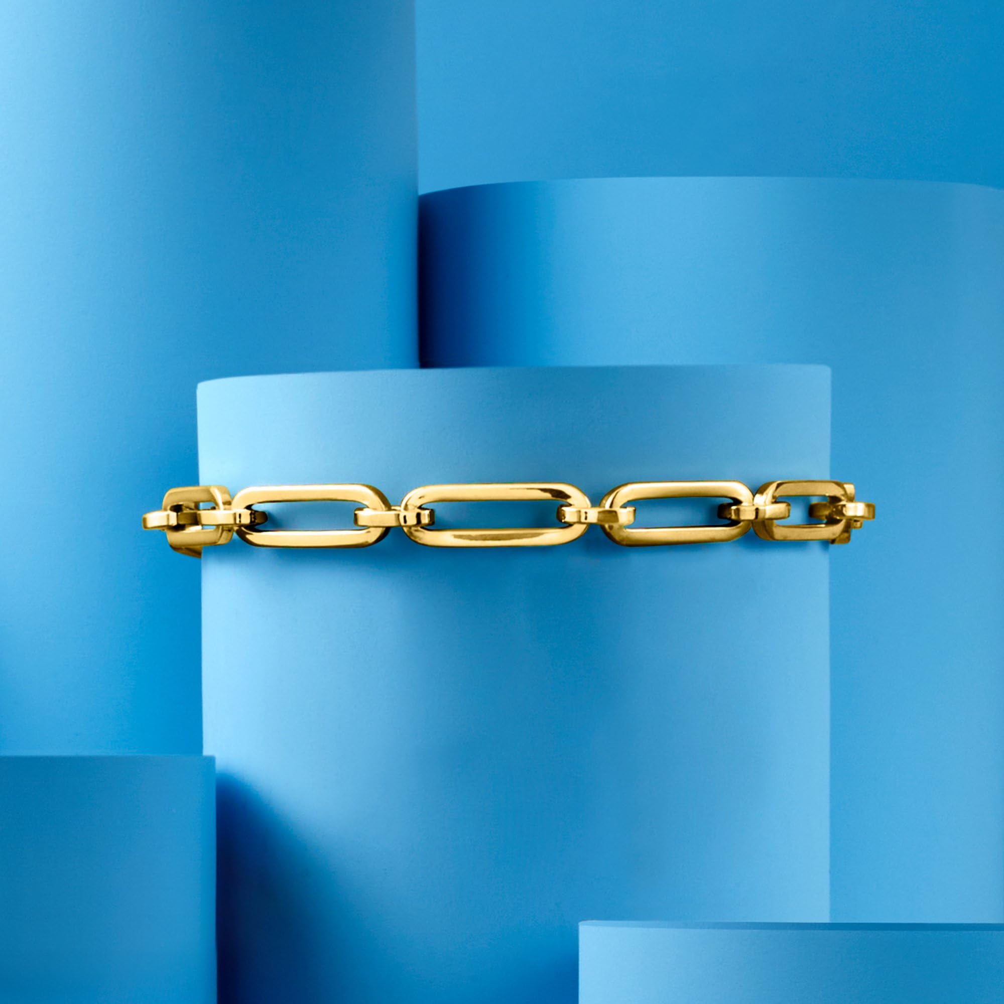 Ross-Simons Italian 14kt Yellow Gold Paper Clip Link Bracelet