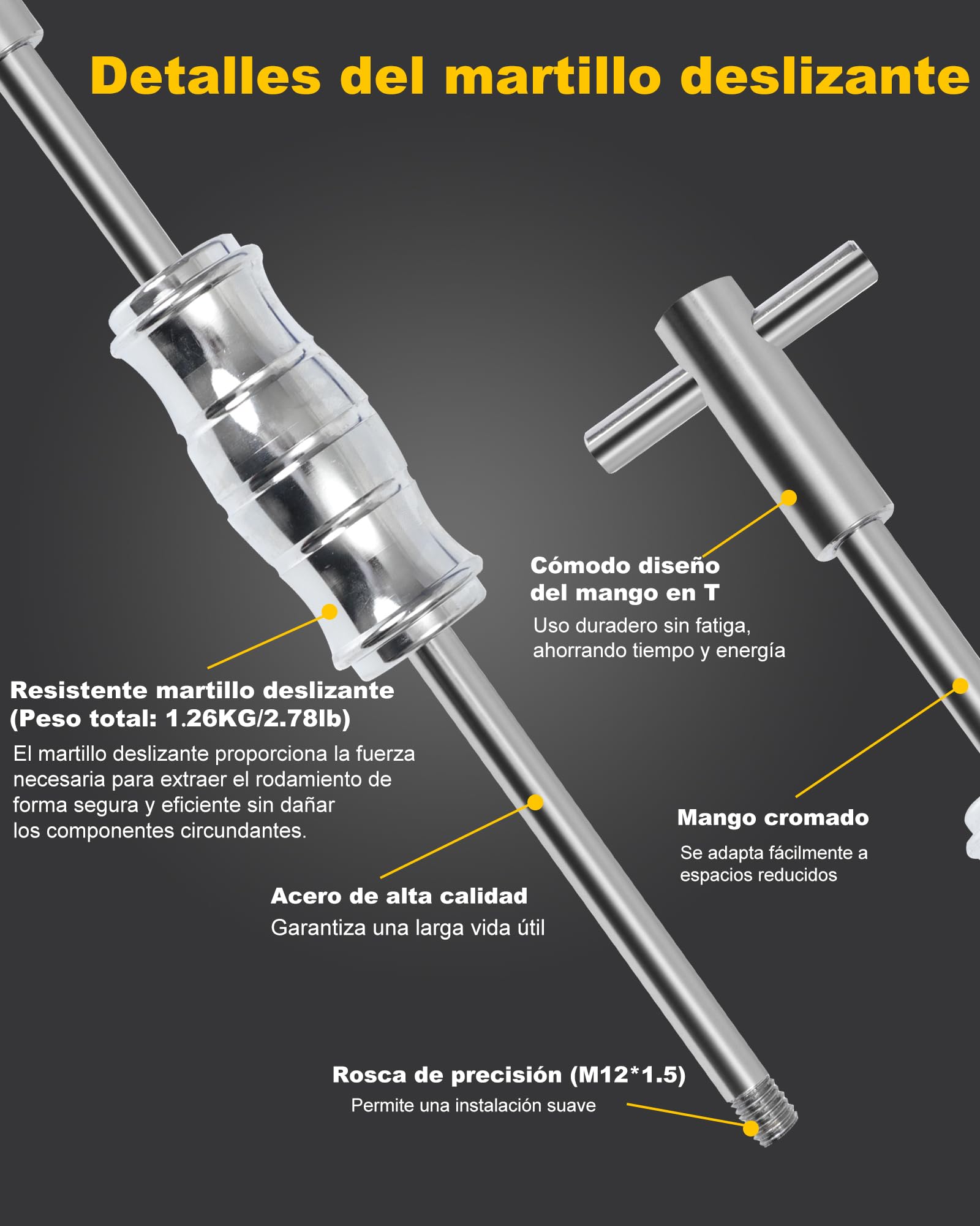 Actualización Extractor Rodamientos Bicicleta con Martillo Deslizante & Extractor de Dos Mordazas Agujero Ciego Extractor Rodamientos Internos con 8 Pinzas Expandibles (8-32 mm