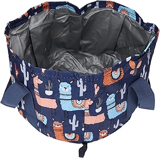 Collapsible Bucket Foot Bath Basin, Collapsible Foot Bath Basin for Soaking Feet Portable Foot Soak Tub with Handle Multi Functions for Travel Foot Spa Camping washing Storage Bucket 21L(Navy)