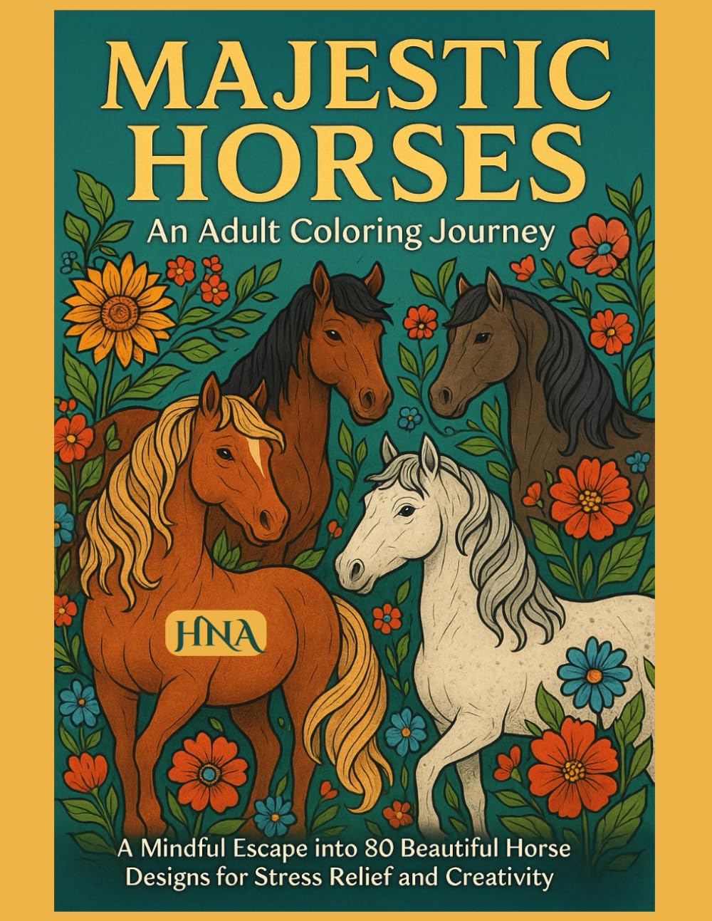 Majestic Horses: An Adult Coloring Journey: A Mindful Escape into 80 Beautiful Horse Designs for Stress Relief and Creativity (Color Your World: The Ultimate Adult Coloring Book Series)
