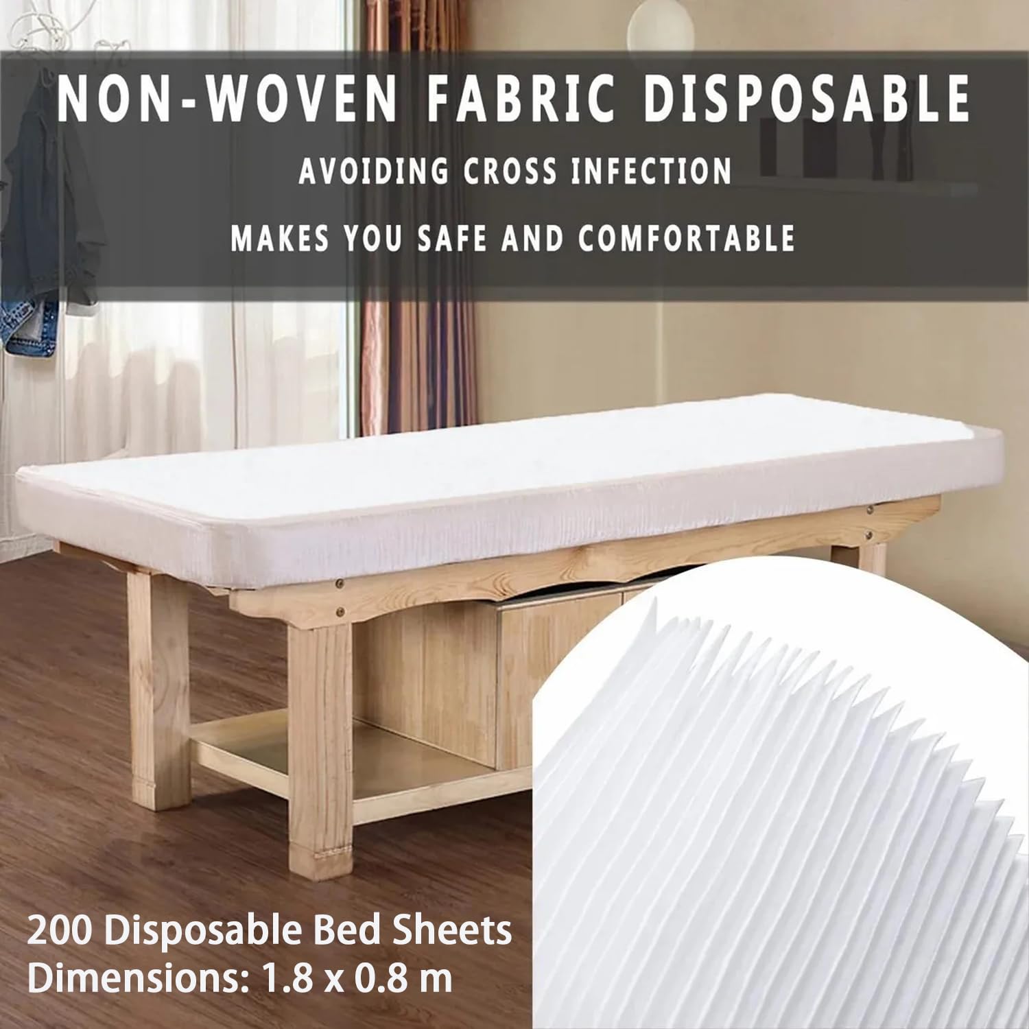 200 Pezzi Lenzuola Usa e Getta,100*200 Cm Lenzuola Da Massaggio,Non Tessuto Traspirante Copriletto Cosmetici,Per Saloni Di Bellezza,Spa,Massaggi,Hotel (Bianco)
