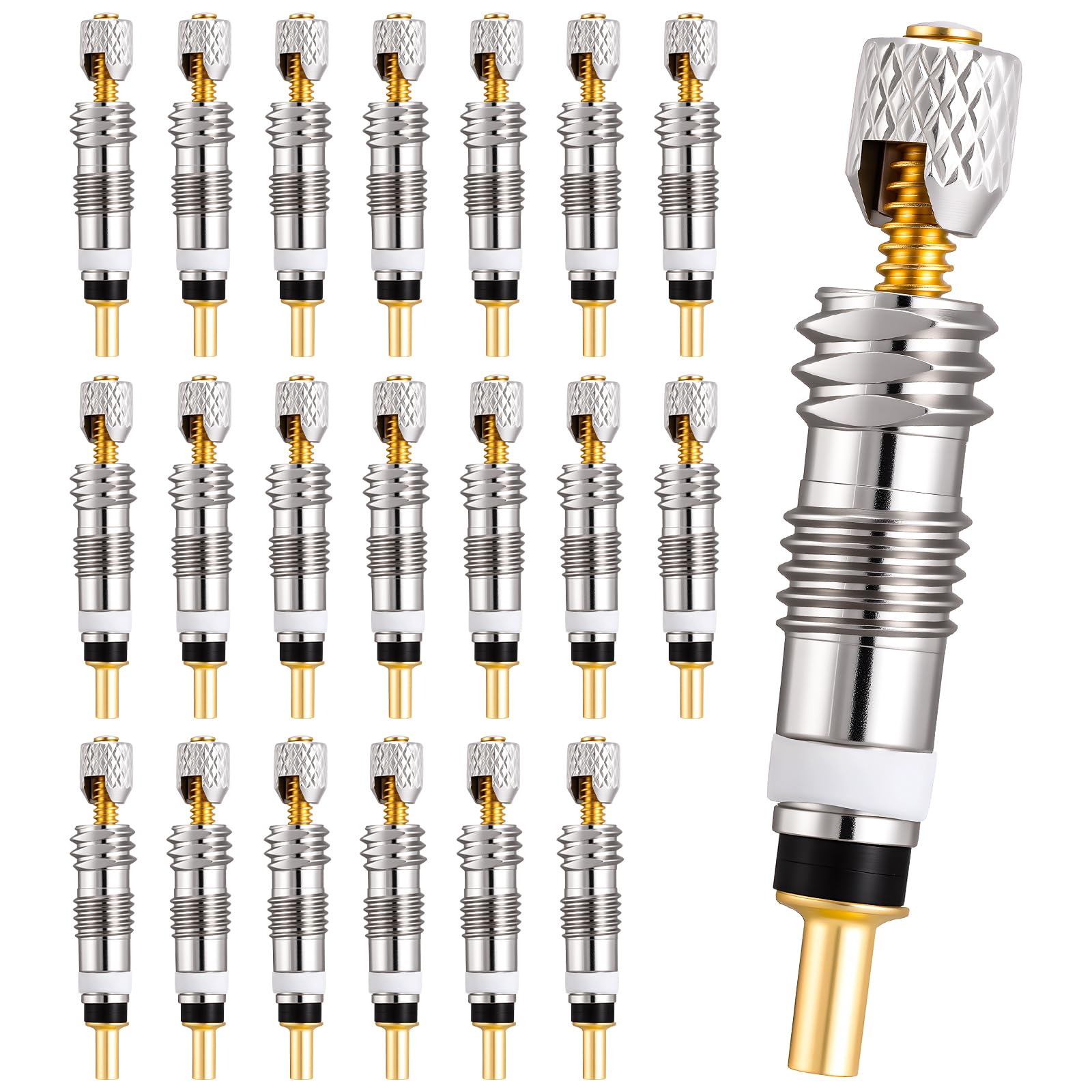 Ciltlurk 20 Pcs Professional Brass Presta Valve Core & Stem - Leak-Proof Valve cores Universal for Tubeless Road/MTB Bike Tires - Works with Vittoria, Stans NoTubes, Continental etc
