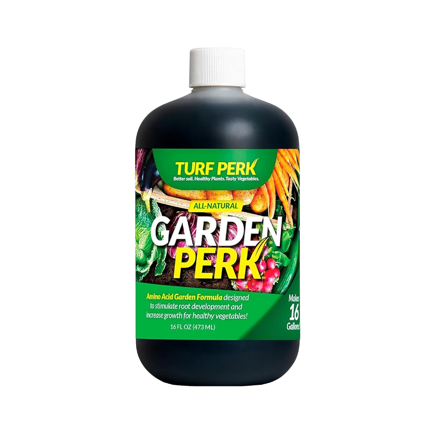 Turf Perk Garden Perk All Natural Liquid Solution – 16 fl oz – Concentrate Makes Up to 16 Gallons – Plant & Vegetable Nutrient Formula – Indoor & Outdoor – Safe for Pets