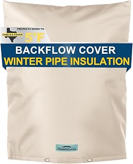 CholilaCover Insulated Backflow Preventer Cover (5°F) - 7-Layer Thick Fabric, 16"x20" Aluminum Foil Winter Freeze Protection for Sprinklers