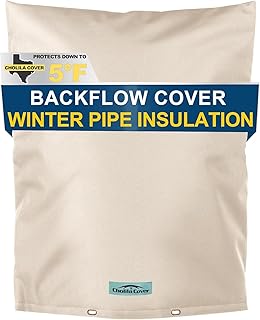 Backflow Preventer Cover Insulated (5˚F) with Thicker 7 Layers Fabric - 16" W x 20" H with Aluminum Foil Backflow Cover for Winter Pipe Freeze Protection - Sprinkler Covers for Outside