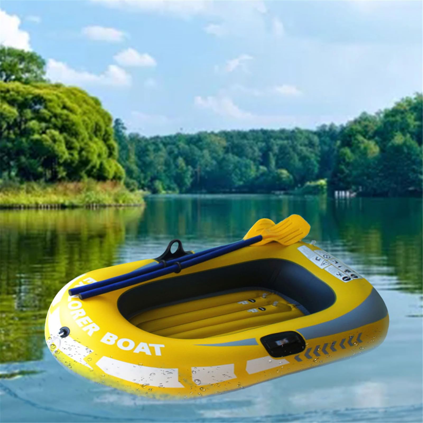Kayak Inflable portátil - Canoa compacta, Bote de Pesca | Bote Plegable Resistente, Bote Inflable Resistente para Remo en tándem, Deriva, Lago, río, mar, Agua, recreación, Aire.