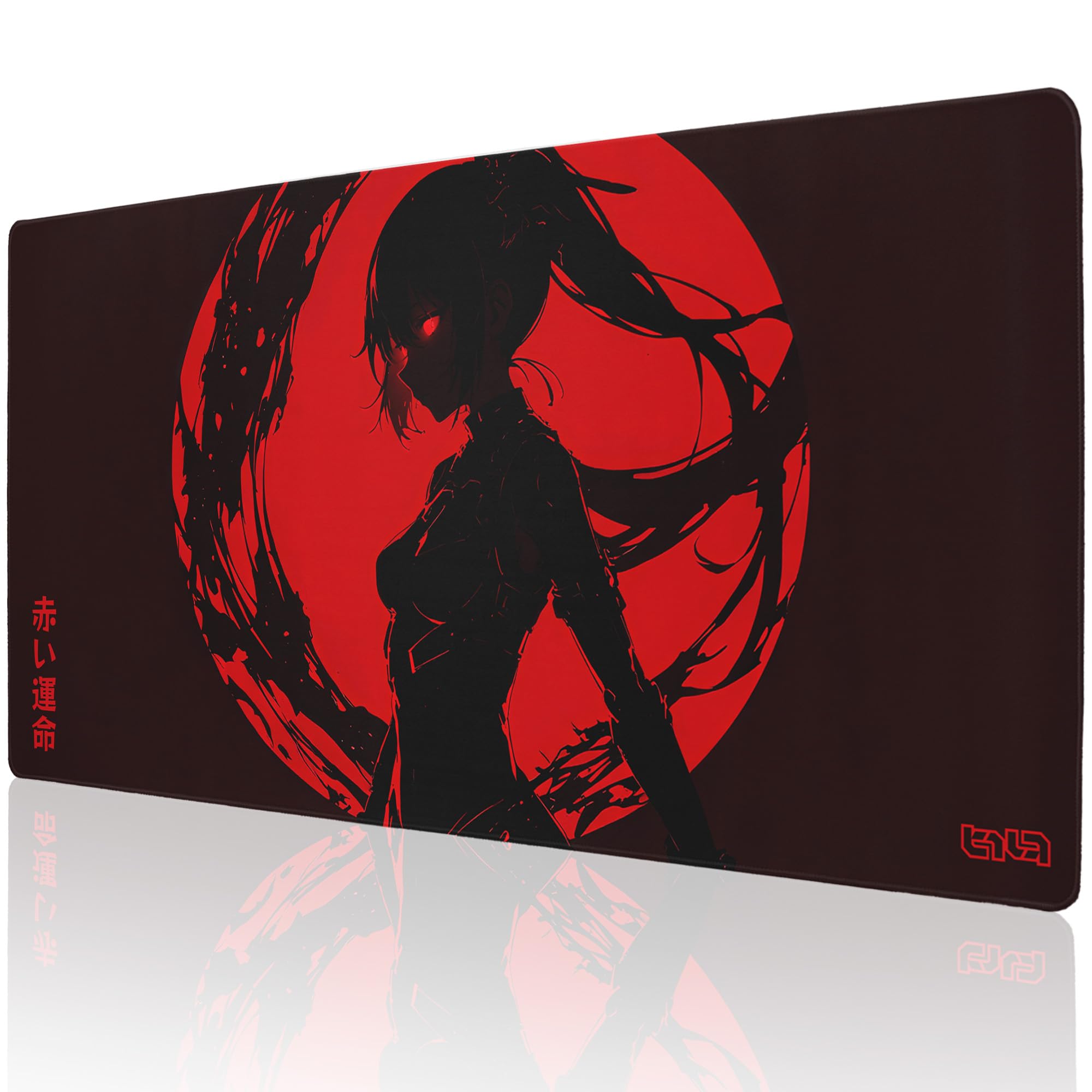 Tilt Grand Tapis de Souris Gamer XXL 100x50 cm | Tapis de Bureau Gaming Anti-Dérapant | Mouse Pad Imperméable pour PC et Accessoires Gaming | Tapis de Clavier (Crimson Ninja)
