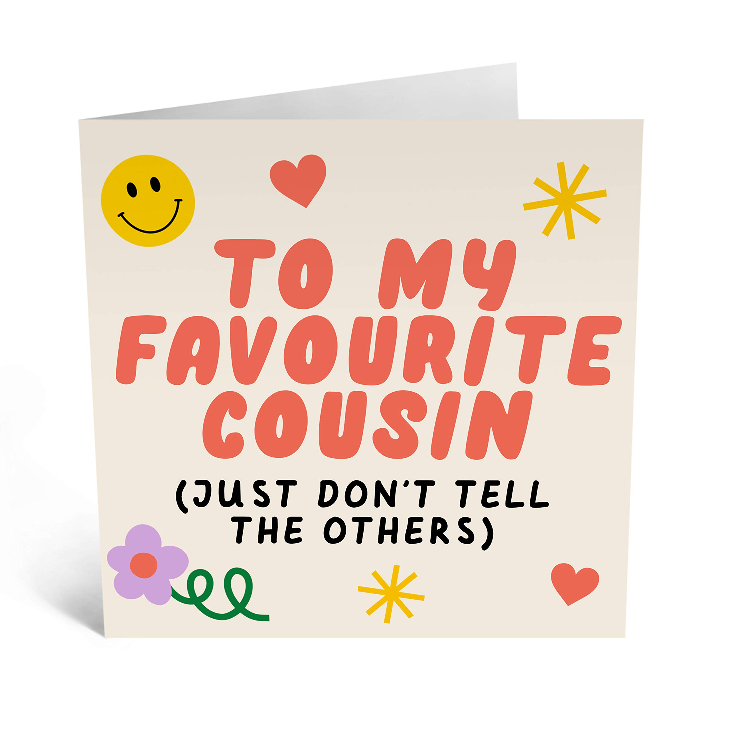 CENTRAL 23 - Sweet Birthday Card for Her - 'To My Favourite Cousin' - Fun Cousin Birthday Card - Cute Birthday Card for Him - Pretty Birthday Cards for Her - Comes with Fun StickersThe Forest Stewardship Council