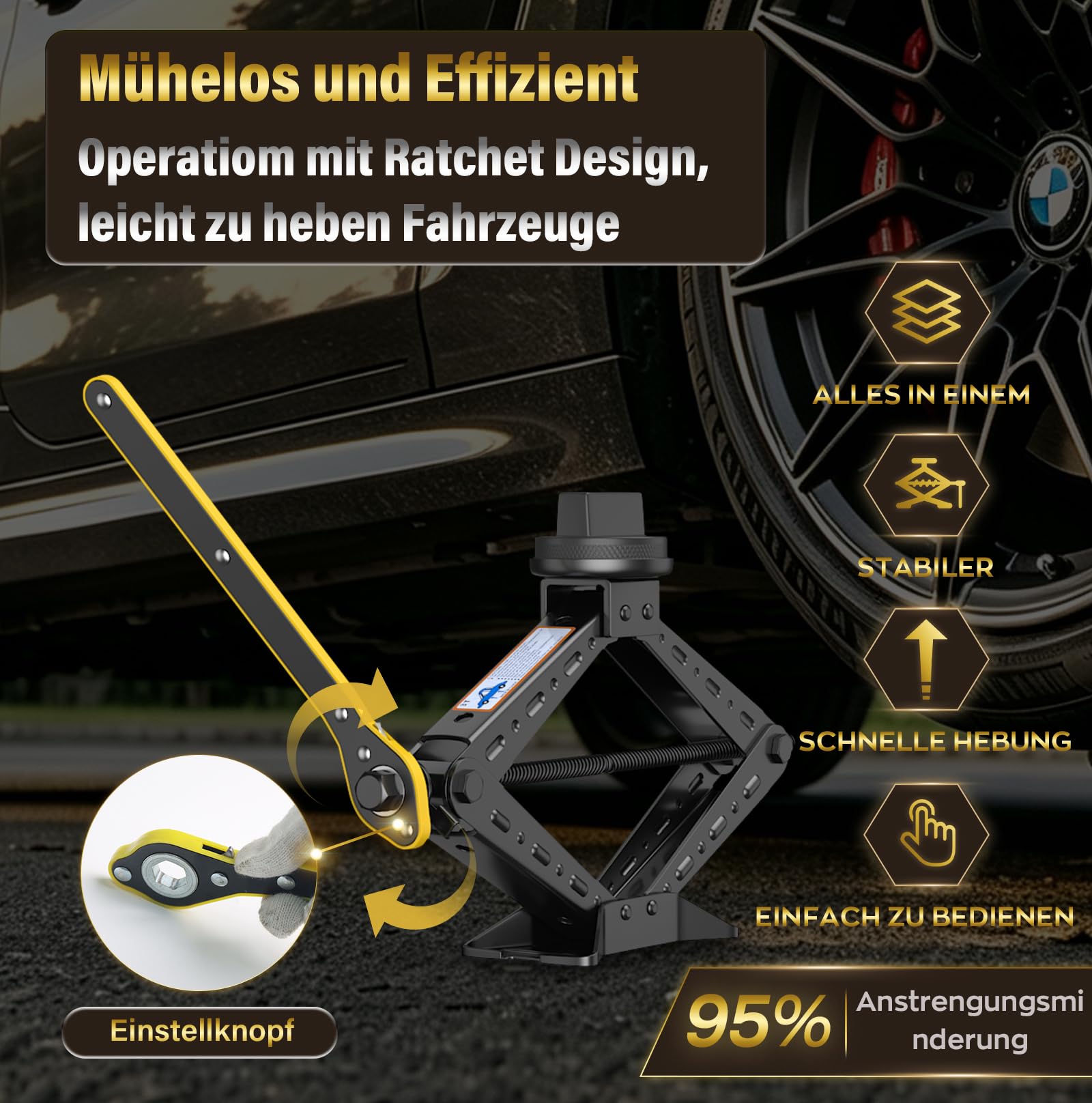 IMAYCC 3T Scherenwagenheber Tragbarer Für BMW-Auto