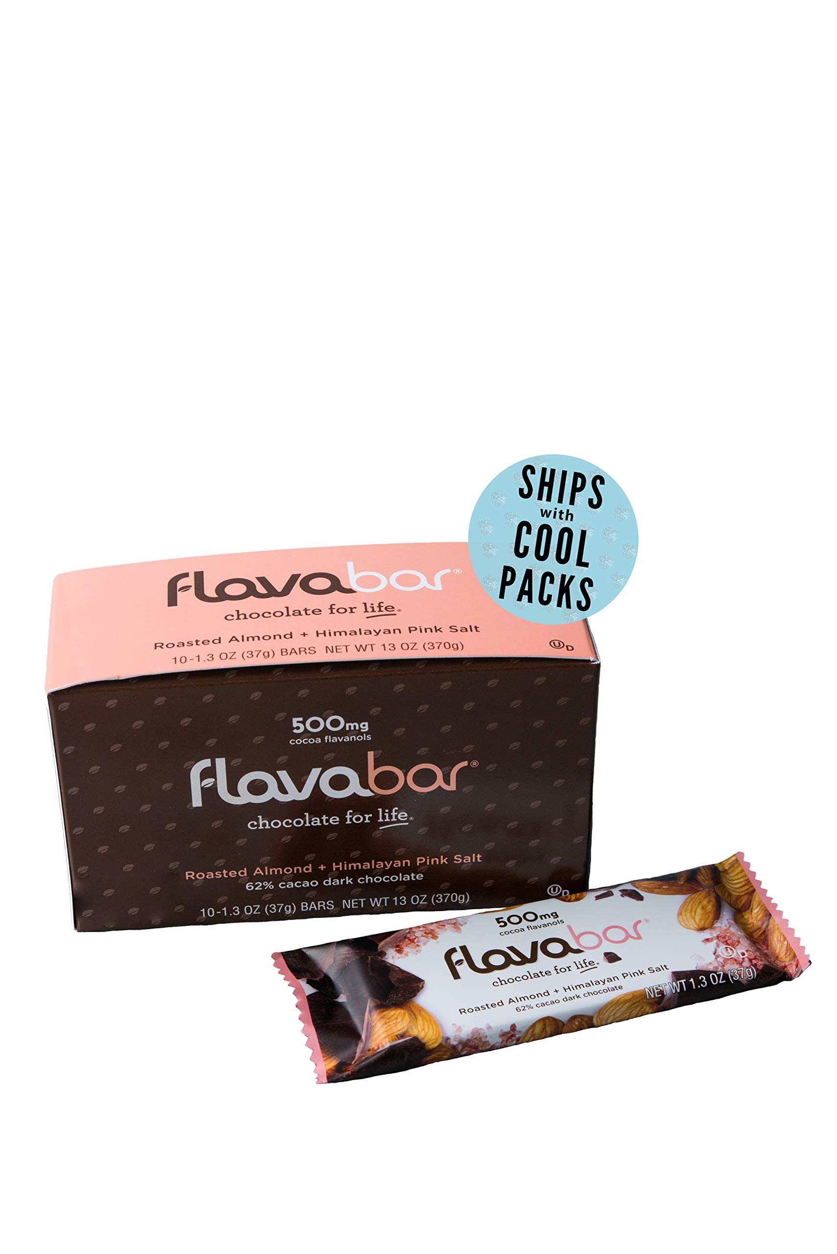 FlavaBar Chocolate 500mg Cocoa Flavanols! Roasted Almond