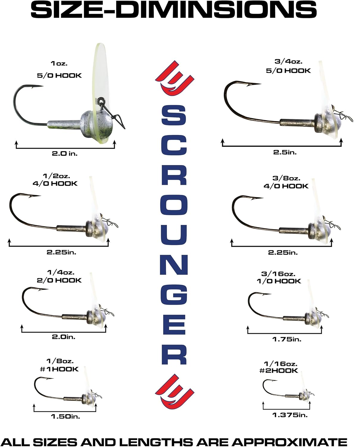 Luck E Strike Scrounger Jig Head, 1/4 oz, Bronze, 3-Pack, photo 3 of 6