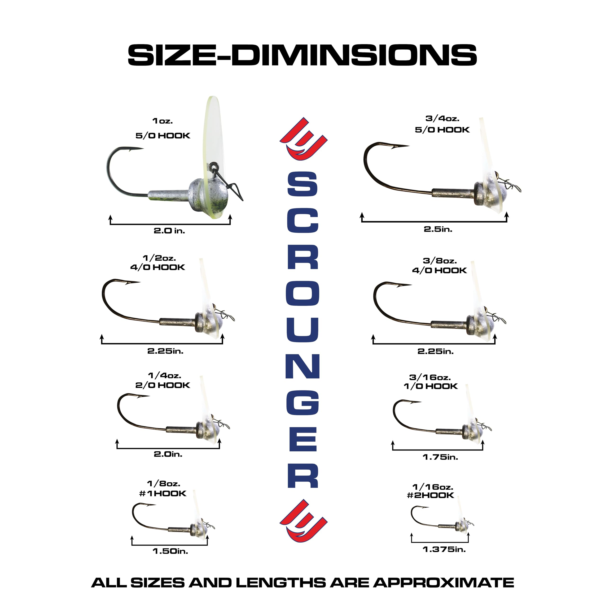 Luck E Strike Original Scrounger Jig Head - Crea una acción realista de natación para cebos de pesca de plástico suave