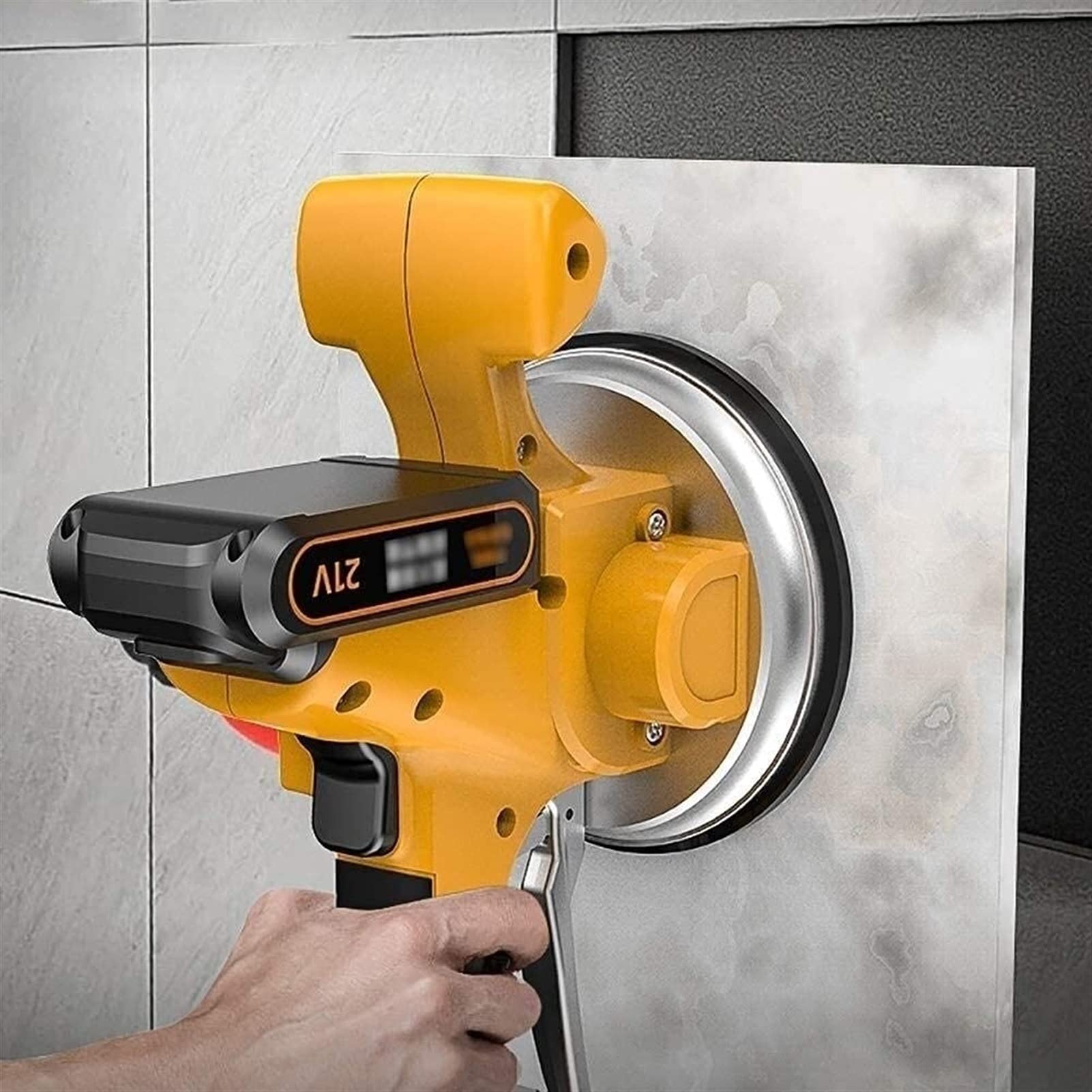 Máquina para Cubrir Azulejos Batería de Litio Azulejo de Pared Máquina para Azulejos Baldosa de Piso Herramienta de pavimentación por vibración, Adsorción máxima 400 kg (una batería de Litio