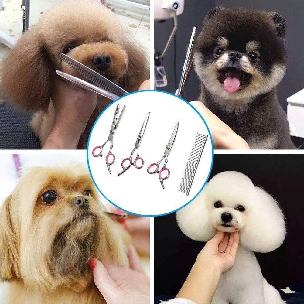 Ciseaux de toilettage pour Chien Ciseaux de toilettage pour Animaux de Compagnie Ensemble de Ciseaux de toilettage pour Animaux de Compagnie de 7 Pouces Professionnel, Coupe-ongle
