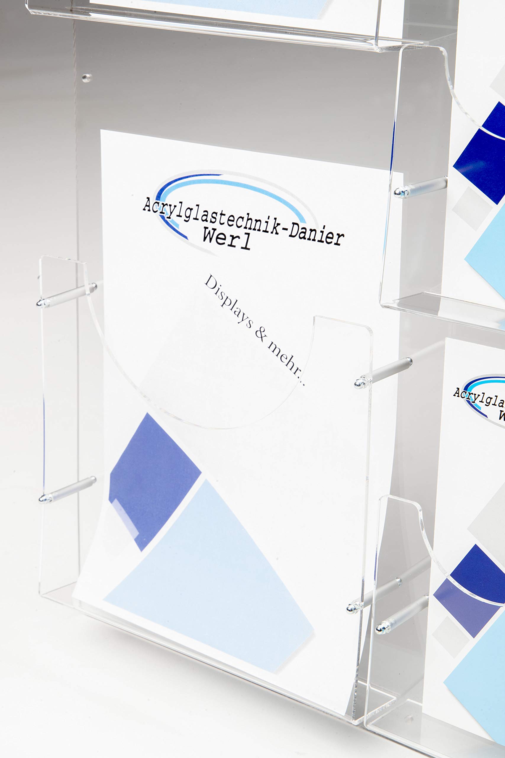 Prospektwandhalter 2 x DIN A4 und 6 x DIN LANG,Prospekt Wandhalter,Flyerhalter