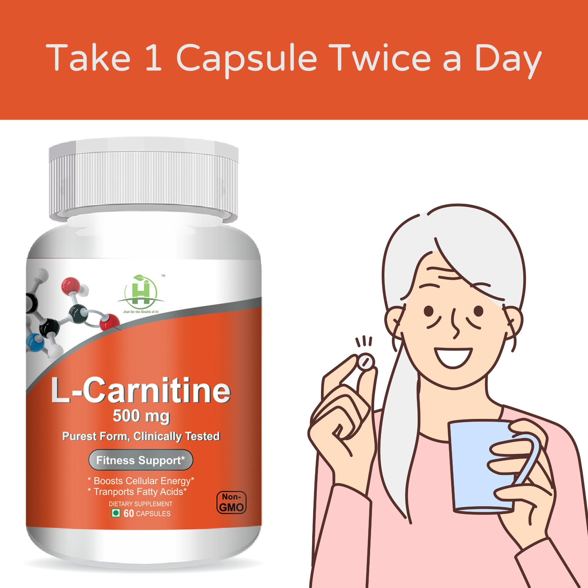 Buy Healthy Nutrition L Carnitine Capsules for Men & Women L Carnitine  500mg Post Workout Recovery, Boot Energy, Fat Burner, Veg -60 Capsules  Online at Low Prices in India
