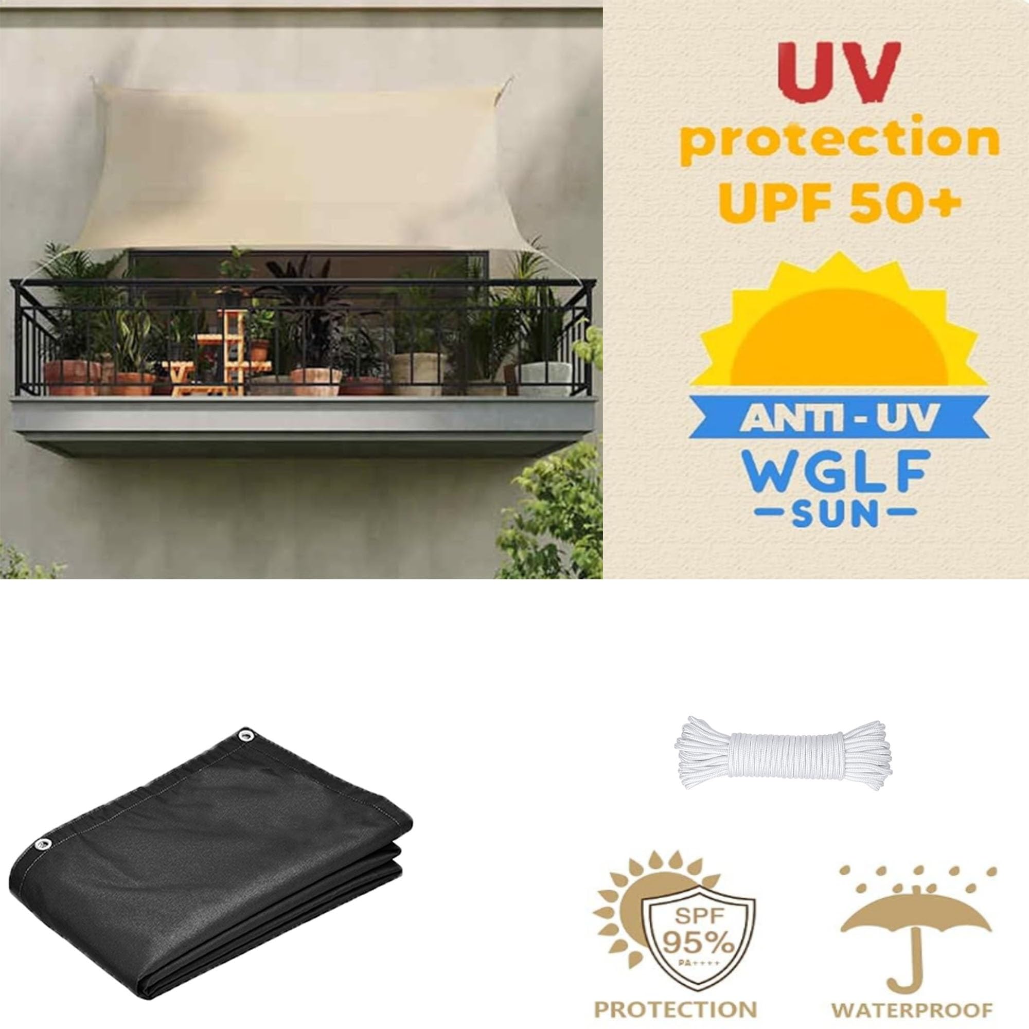 Red de Sombreo para Invernaderos 2.5 x 2.6 m Tela Resistente Al Viento Mallas de Sombreo Fijado Firmemente para Patio,Jardín, Exteriores, Terraza, Gris Claro